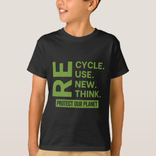 Camiseta Reutilizar o reciclar Renovar Repensar Proteja a N