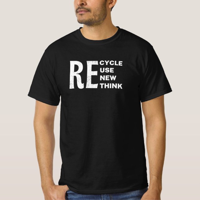 Camiseta Reutilizar Reciclar Ambiental Renovar Repensar (Frente)