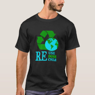 Camiseta Reutilizar Reduzir Reciclar Salvar O Ambiente Da T