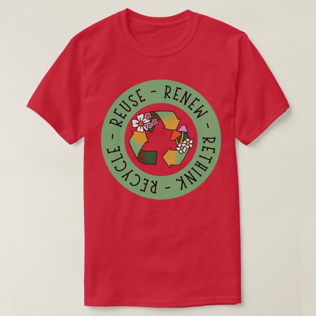 Camiseta Reutilizar Renovar Repensar reciclar (Frente do Design)