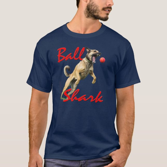 Camiseta Rev feito sob encomenda Malinois Bola Tubarão (Frente)