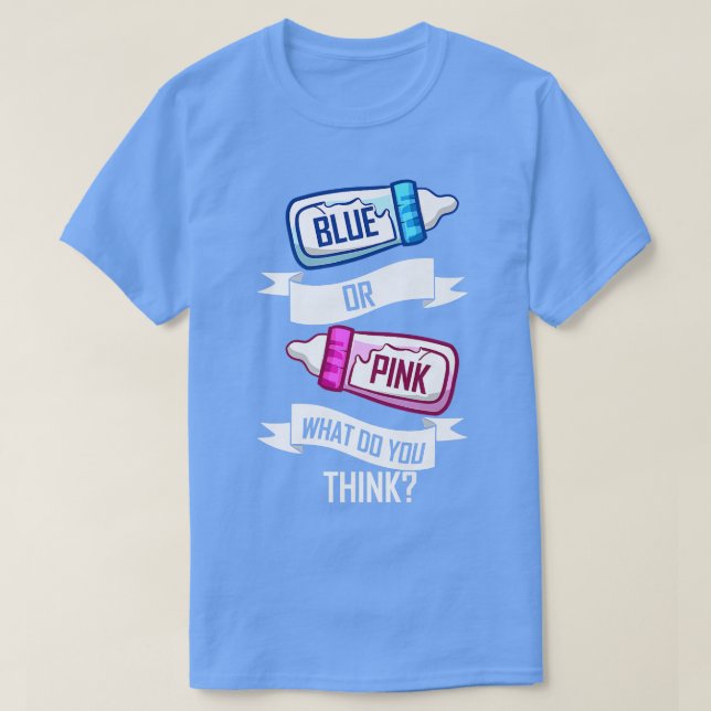 Camiseta Revelação de Gênero Azul ou Rosa (Frente do Design)