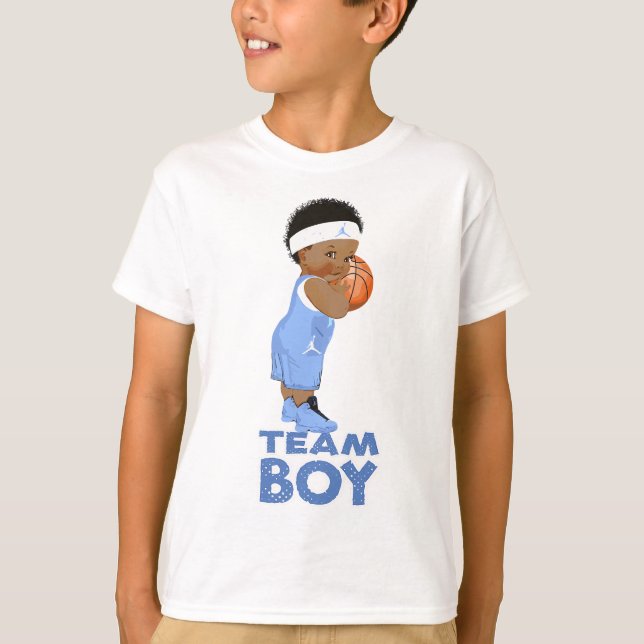 Camiseta Revelação de Gênero Bebê do Time de Basquete Étnic (Frente)