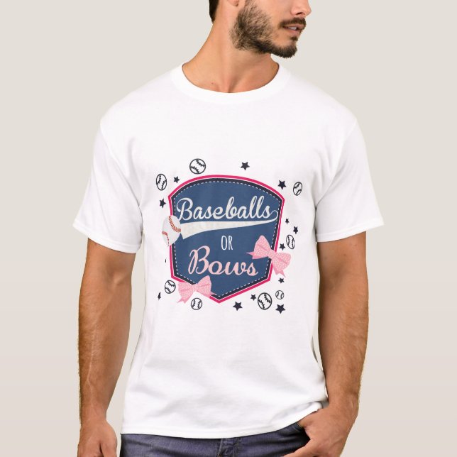 Camiseta Revelação de Gênero do Baseball ou arco (Frente)