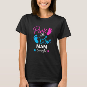 Camiseta Revelação de Gênero Mam Chá de Bebê Mamãe Anúncio 
