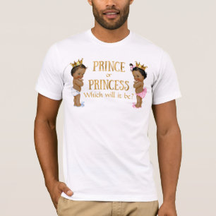 Camiseta Revelação de Gênero Príncipe Princesa Étnico
