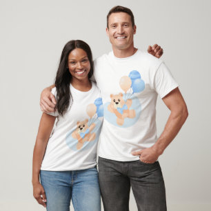 Camiseta Revelação de Sexo de Ursos de Teddy, chá de fralda