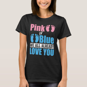 Camiseta Revelação Do Gênero Do Chá de fraldas, Rosa Ou Azu