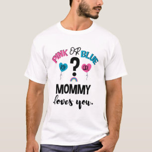 Camiseta Revelação do Sexo do Bebê Rosa ou Azul Mamãe Te Am