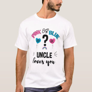 Camiseta Revelação do Sexo do Bebê Rosa ou Azul Tio Ama Voc