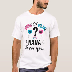 Camiseta Revelação do Sexo do Bebê Rosa ou Azul Vovó Ama Vo