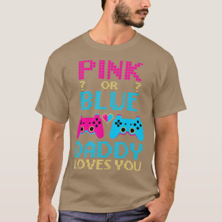 Camiseta Revelação do Sexo Rosa ou Azul Jogo de Vídeo Pai P