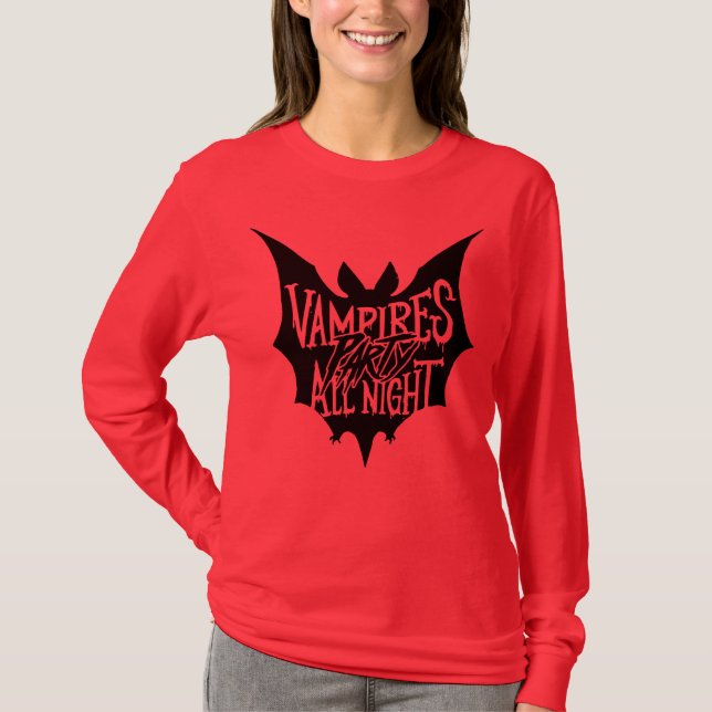 Camiseta Revelação Nocturna: Bash de Halloween do Vampiro (Frente)