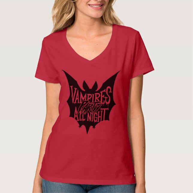 Camiseta Revelação Nocturna: Bash de Halloween do Vampiro (Frente)