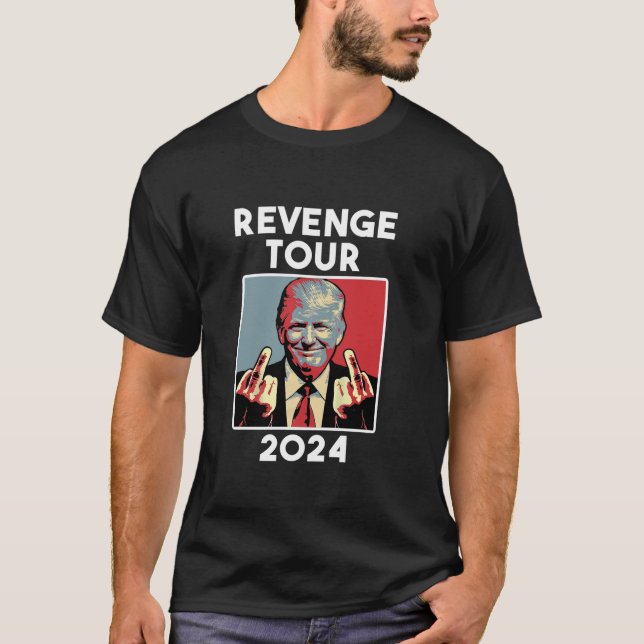 Camiseta Revenge Tour 2024 Presidente Trump Novelty Eleição (Frente)