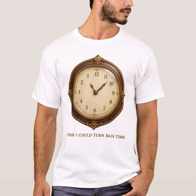 Camiseta Reverse Time Nostalgia Clock (Frente)