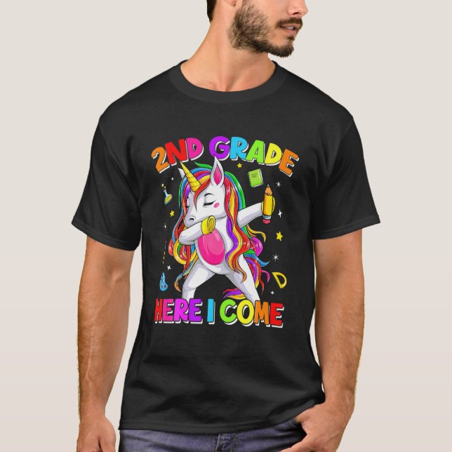 Camiseta Reverter Bonito À Faculdade Unicórnio Dabbing Grau (Frente)