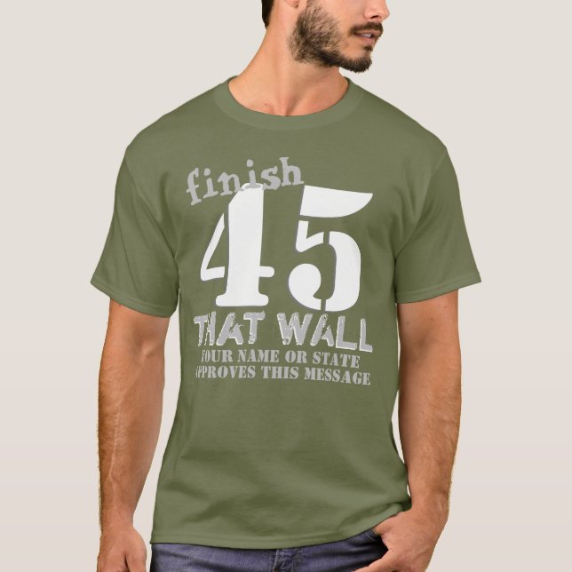 Camiseta Revestimento personalizado do trunfo 45 que mura (Frente)