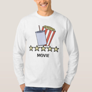 Camiseta Revisão de Filme de Pipoca de Bebida Personalizada