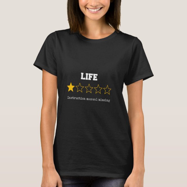 Camiseta Revisão Divertida da Vida Uma Estrela Manual Exist (Frente)