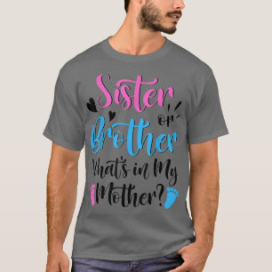 Camiseta Revisões De Gênero Rosa Ou Azul Para Irmãos Irmã B
