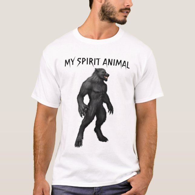 Camiseta Revista de Câmara Spirit Animal Werewolf louvor ga (Frente)