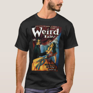 Camiseta Revista Vintage Weird Tales Homem Assiste Ritual F