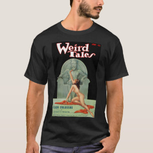 Camiseta Revista Vintage Weird Tales Rituais Estranhos em C