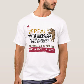 Camiseta Revolta de imposto de CA - o imposto novo da