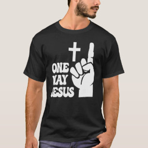 Camiseta Revolução Cristã Jesus Povo Uma Maneira Dedo U