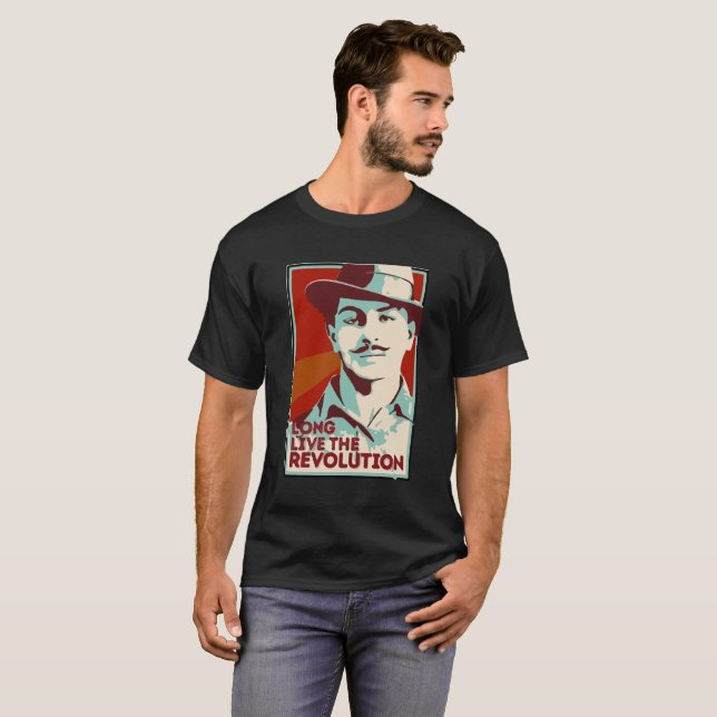Camiseta Revolução de Bhagat Singh (Frente Completa)