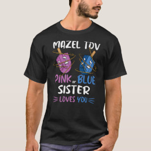 Camiseta Revolução de Gênero Mazel Tov Dreidel Blue Sister