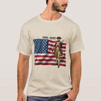 Camiseta Revolutionary War Soldier & American Flag 250 URM