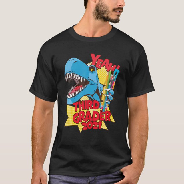 Camiseta Rex 3Rd Grader 2021 - 2Nd Grad Graduation - Third (Frente)