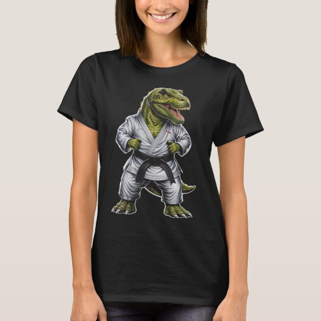 Camiseta Rex Artes Marciais Dinossauro Karatê Jiu-jitsu Nin (Frente)