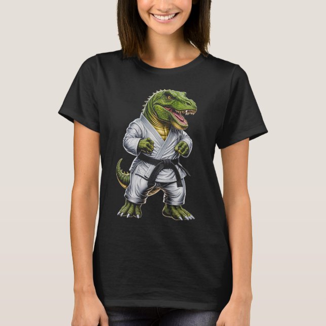 Camiseta Rex Artes Marciais Dinossauro Karatê Judô Bjj Luta (Frente)