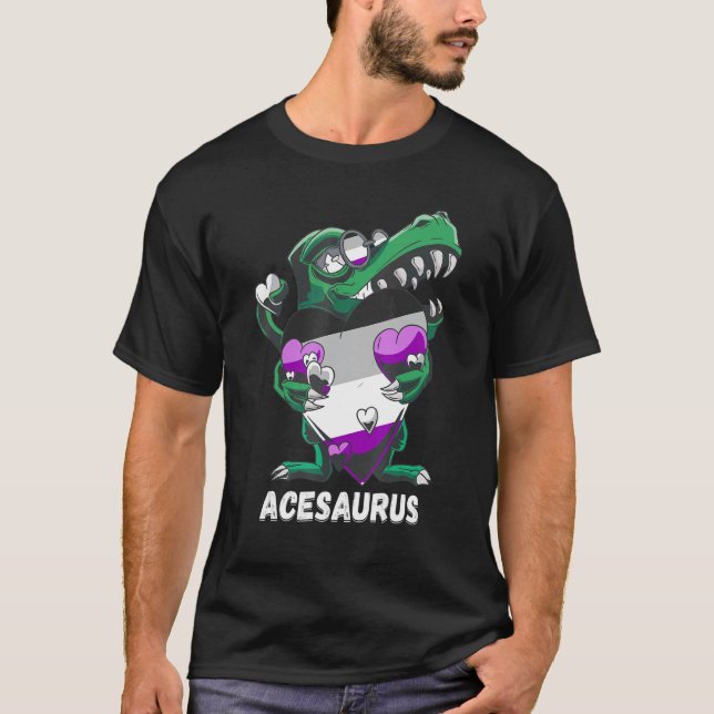 Camiseta Rex Dino Ace Heart Lgbqa Asexual Flag Asex (Frente)