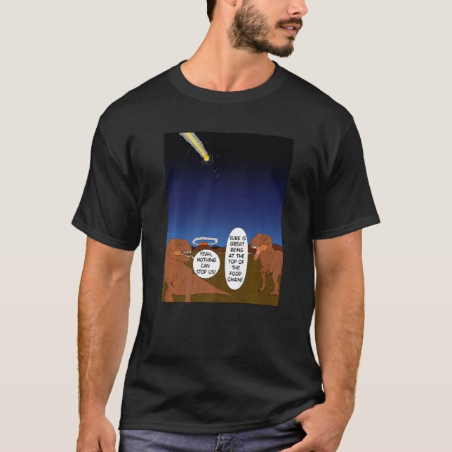 Camiseta Rex Dinossaur Extincando Meteoro Cometa Asteroide  (Frente)