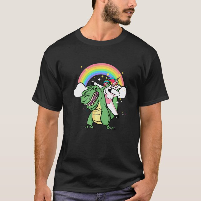 Camiseta Rex Dinossaur Meninas Rex Dinossauros Unicórnio Mu (Frente)
