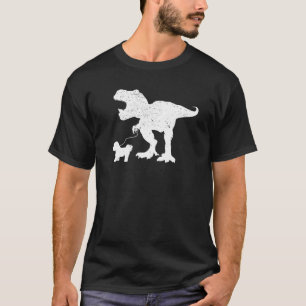Camiseta Rex Dinossauro Caminhando Bichon Frise Cão Andador