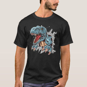 Camiseta Rex Dinossauro Emergindo Brinquedo Tridimensional 