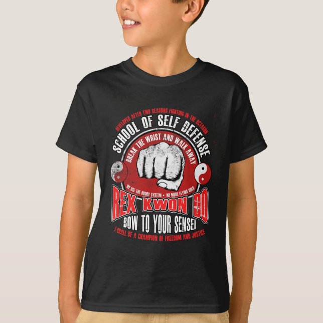 Camiseta Rex Kwon Do Funny Karate Arts Retro (Frente)