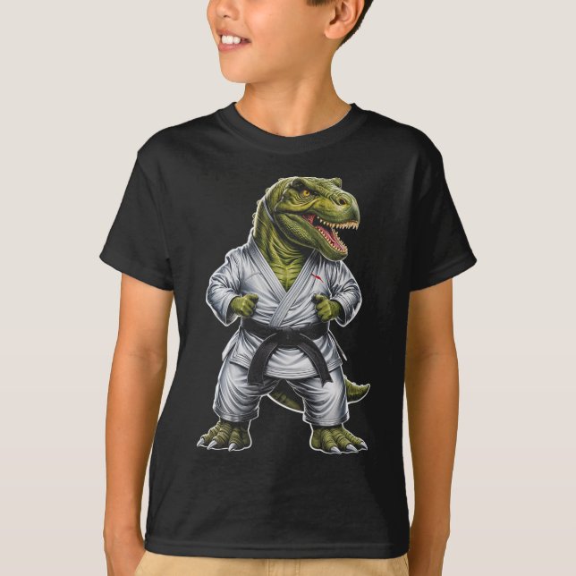 Camiseta Rex Martial Arts Dinosaur Karate Jiu-jitsu Ninja  (Frente)