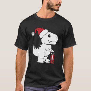 Camiseta Rex Santa Hat Natal Dinossaur X-Mas PJ Boys Gir