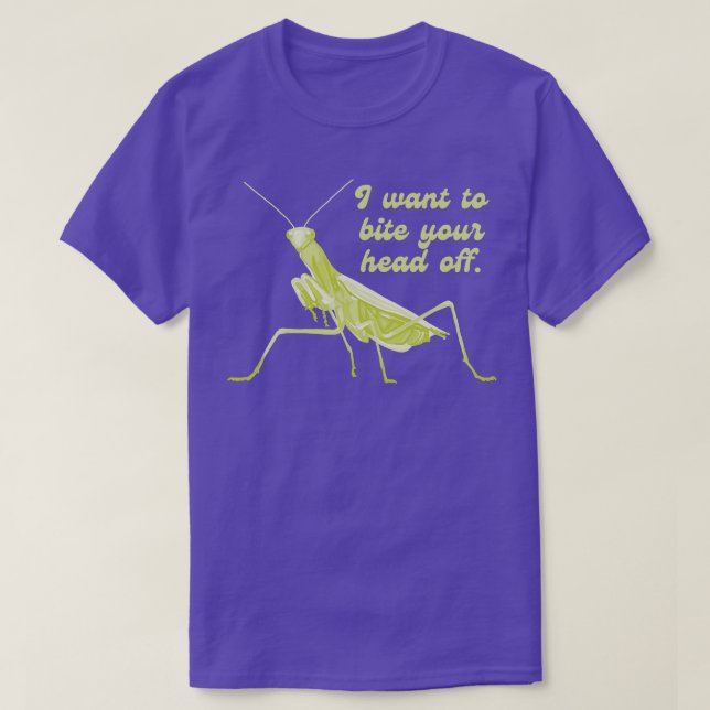 Camiseta Rezando Mantis Quer Morder Sua Cabeça (Frente do Design)