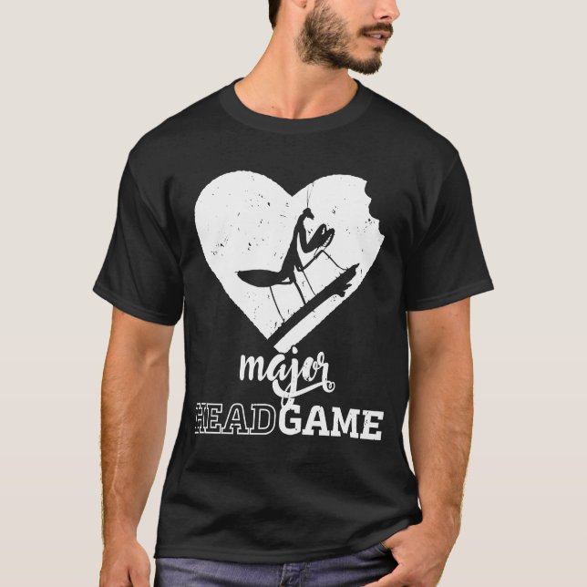 Camiseta Rezando Mordidas do Jogo da Cabeça Maior de Mantis (Frente)