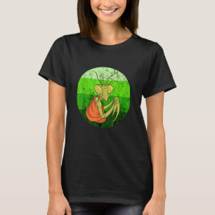 Camiseta Rezando o Inseto do Inseto Retrô Verde da Mantis