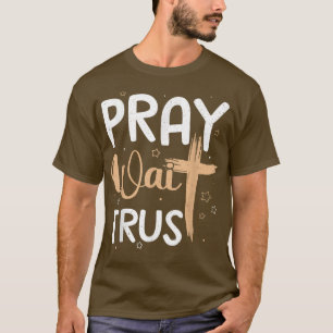 Camiseta Rezar Confiança Esperar Gráfico Através de Deus Pr