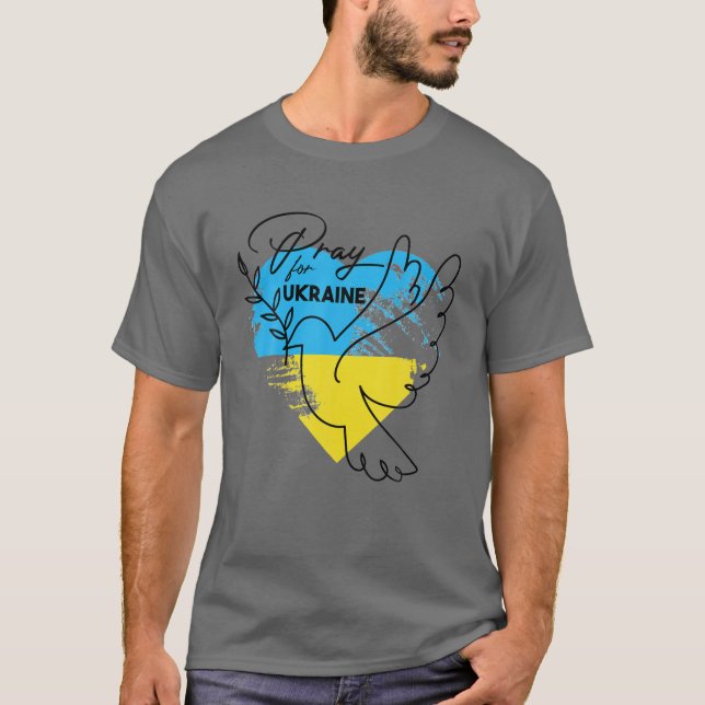 Camiseta Rezar Pela Ucrânia Para Libertar A Bandeira Da Ucr (Frente)