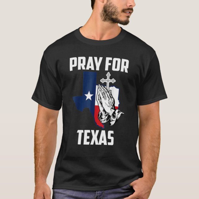 Camiseta Rezar Pelo Texas Sem Atirar Sem Armas Proteja Cria (Frente)